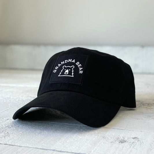 Camp Hat - Black with Grandma Bear