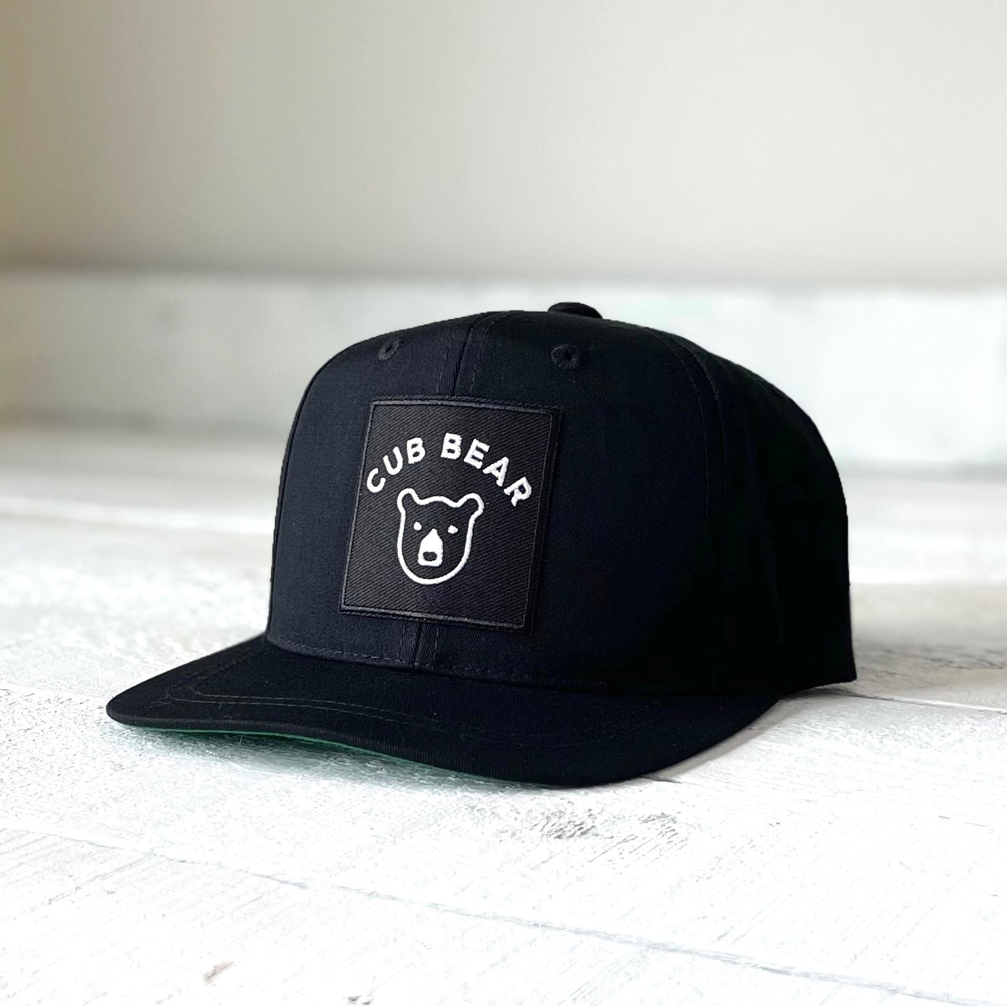 Kids Snapback - Black with Cub Bear