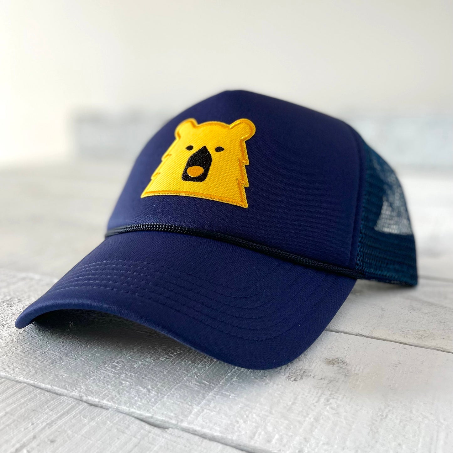 Mesh Foamer - Navy with Golden Bear