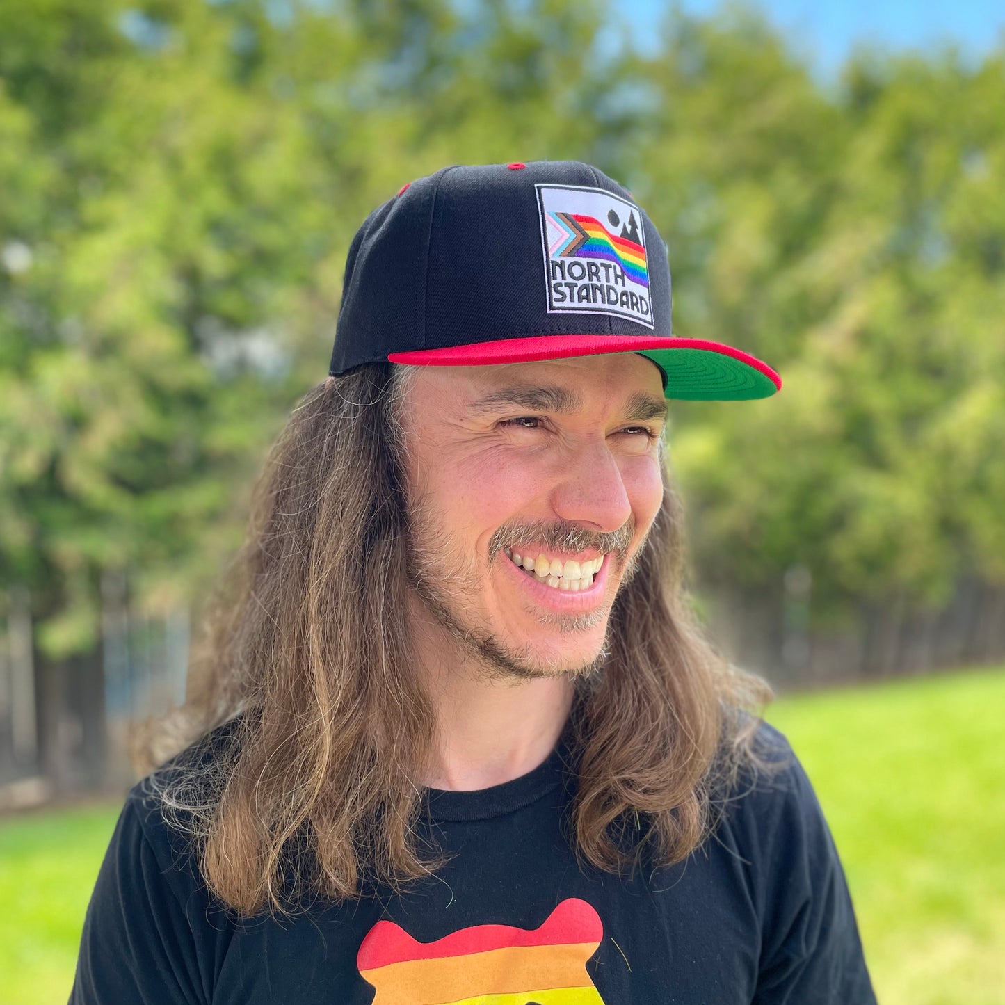 Snapback - Black/Red with Pride Waves
