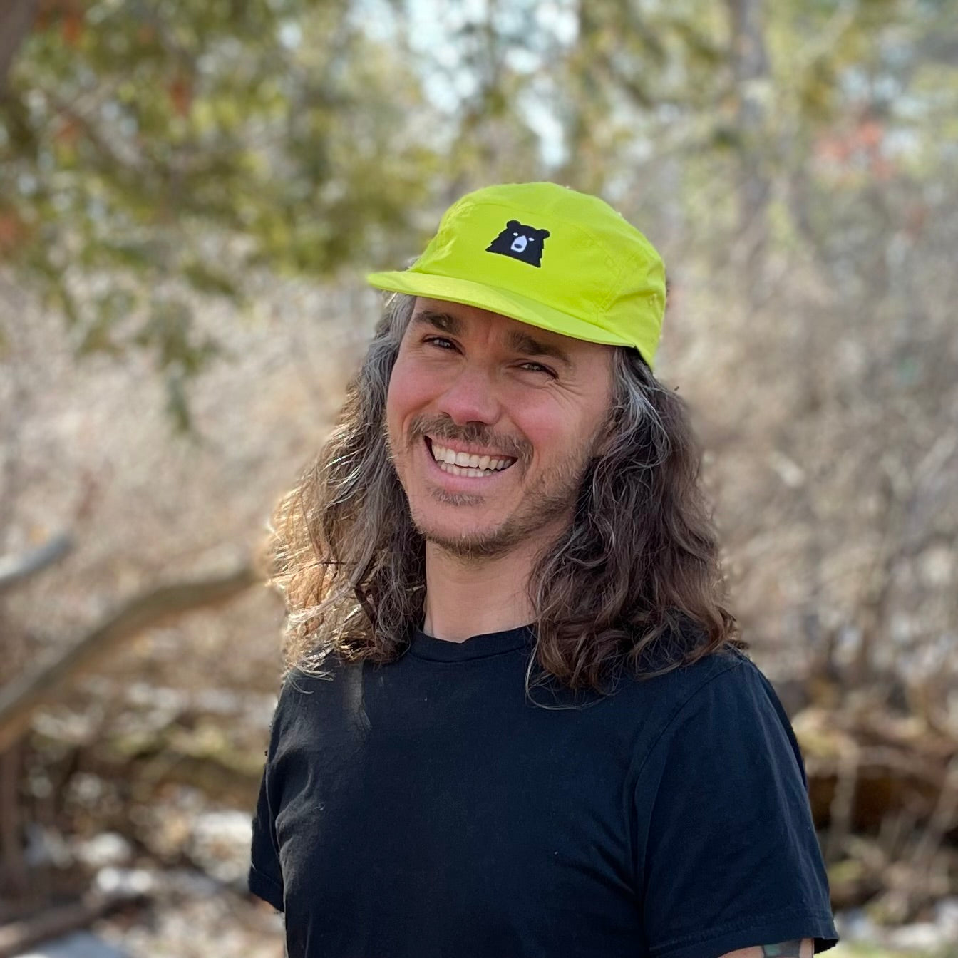 Surf Hat - Neon Yellow with Lil Black Bear