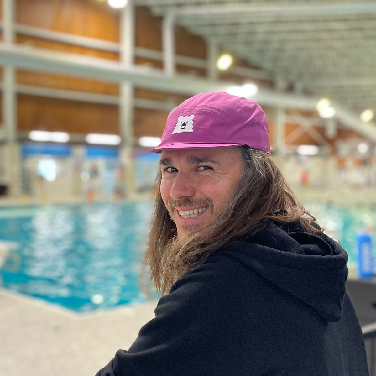 Surf Hat - Deep Lilac with Lil White Bear