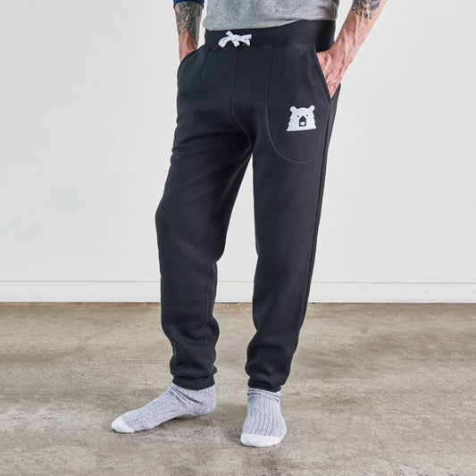 Slim Fit Sweatpants - Black with White