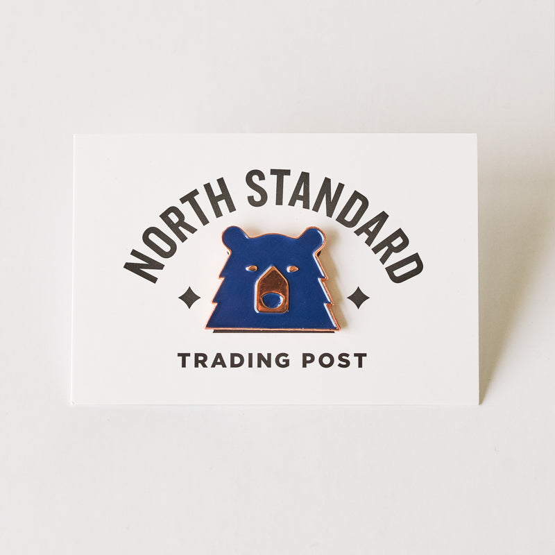 Enamel Pin - Navy/Copper Bear