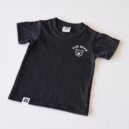 Kids Cub Bear Tee - Black with White