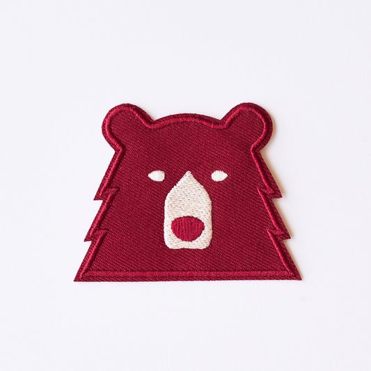 Patch - Bear - Maroon