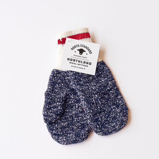 Northland Mittens - Navy with Red Stripe