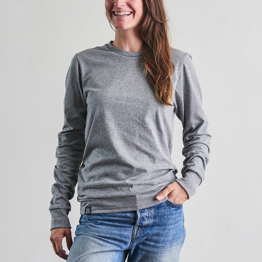 BASICS Heavyweight Long Sleeve Tee - Grey Marl