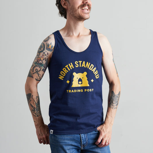 Varsity Tank - Navy with Golden Yellow