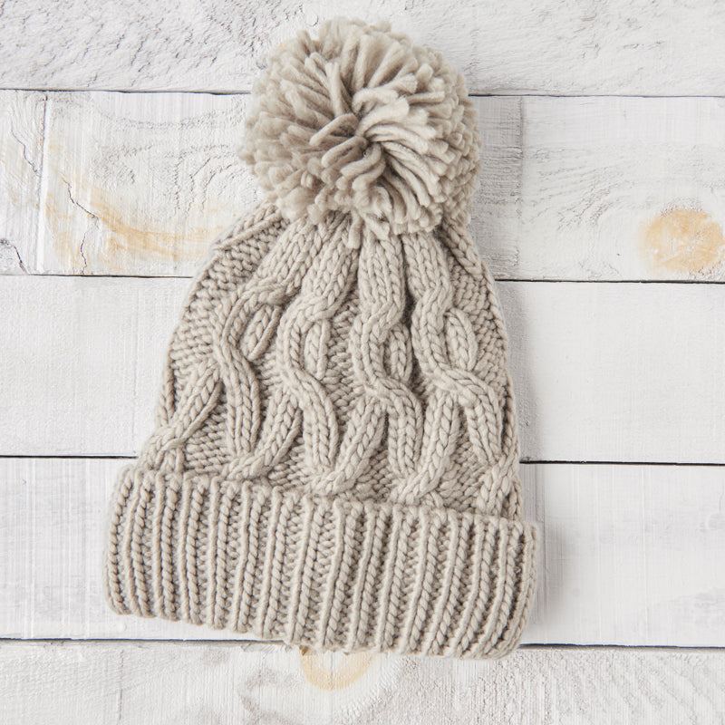 Chunky Cable Knit Toque - Light Grey – North Standard