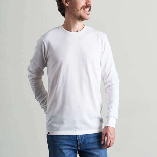 BASICS Heavyweight Long Sleeve Tee - White