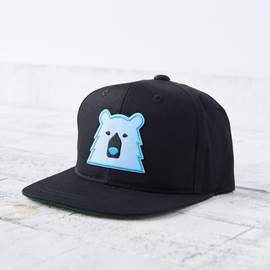 Kids Snapback - Black with Blue Bear