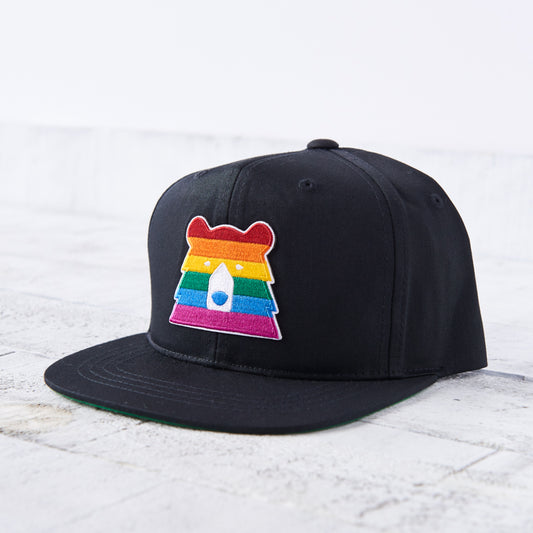 Kids Snapback - Black with Pride Bear