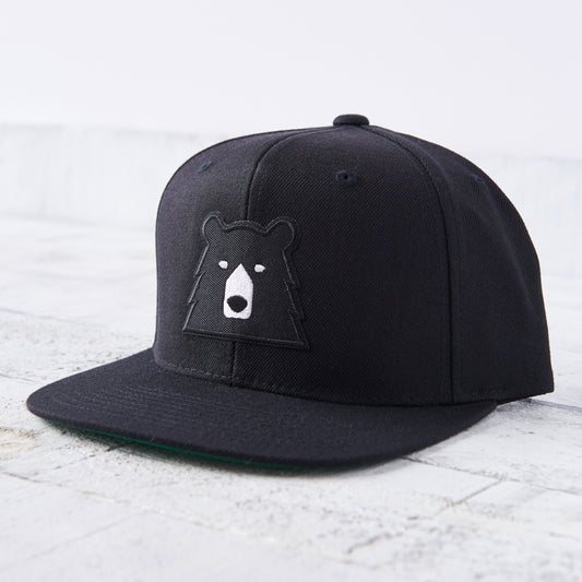 Snapback - Black with Black Bear