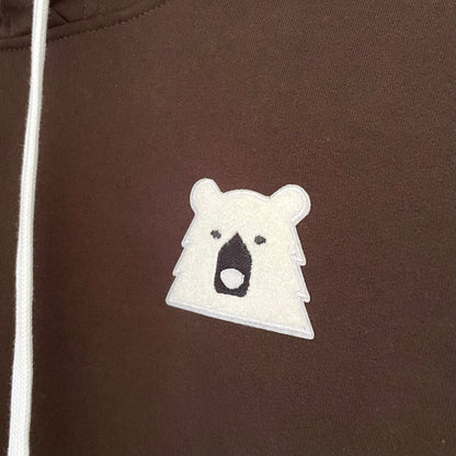 Fuzzy Bear Pop Over Hoodie - Brown
