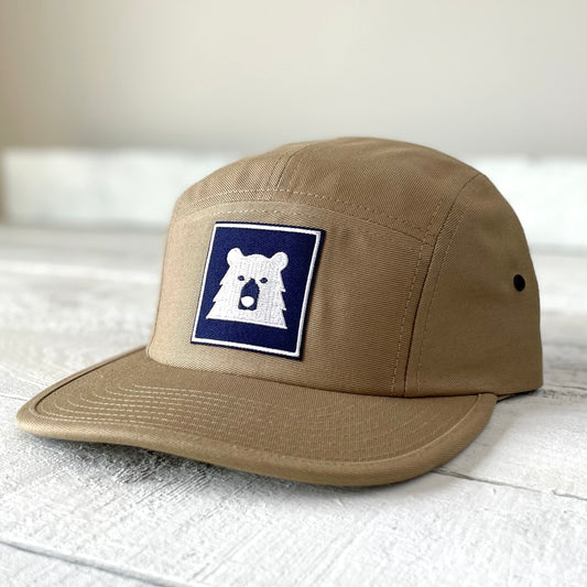 5 Panel - Khaki with Framed Bear