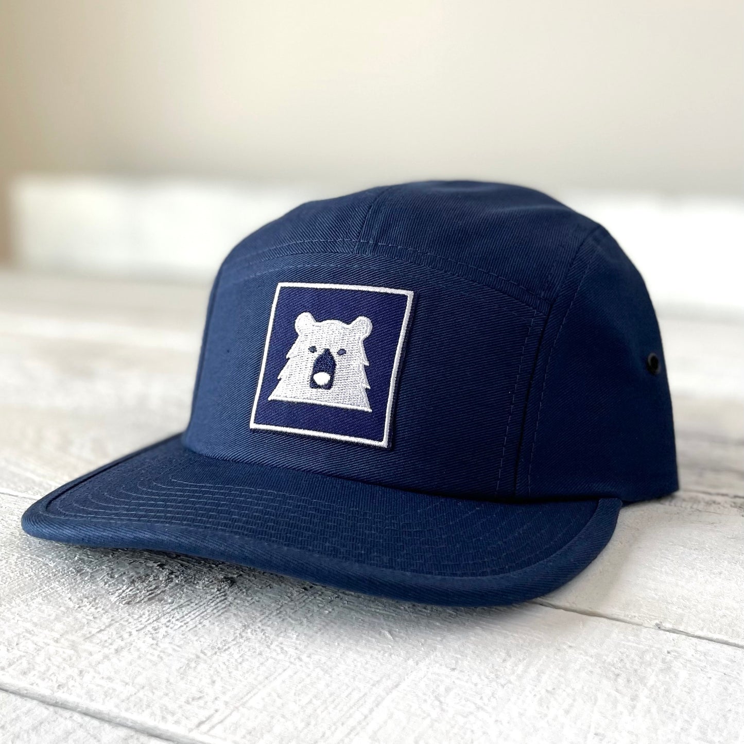 5 Panel - Navy with Framed Bear