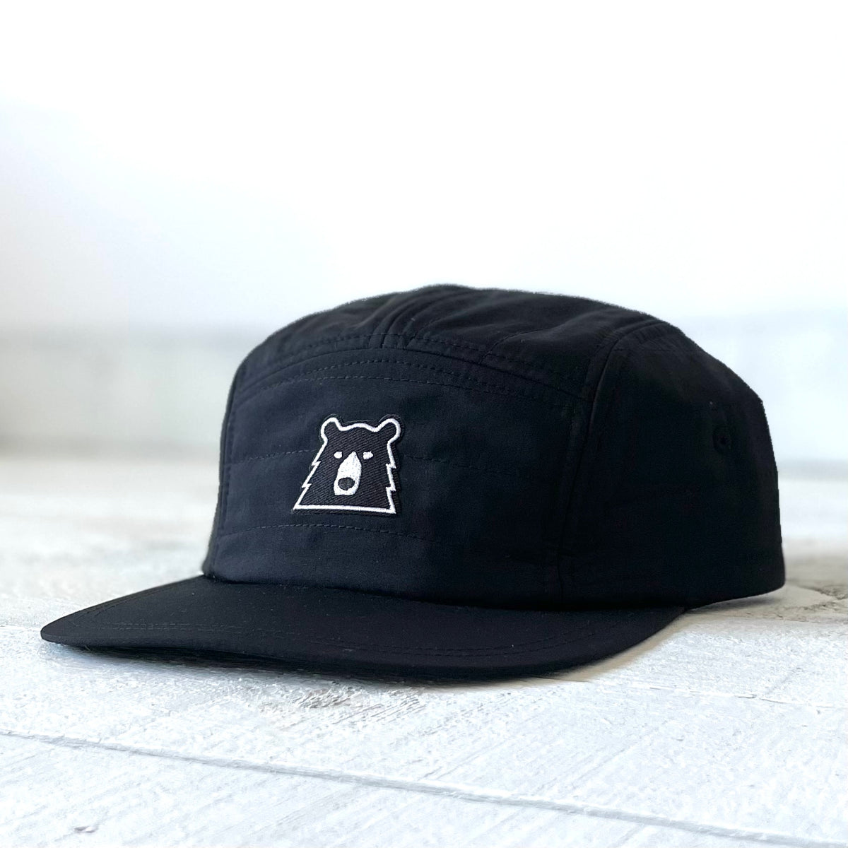 5 Panel Quilted - Black