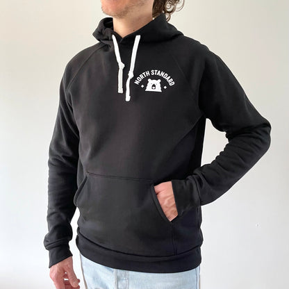 Arc Pop Over Hoodie - Black with White