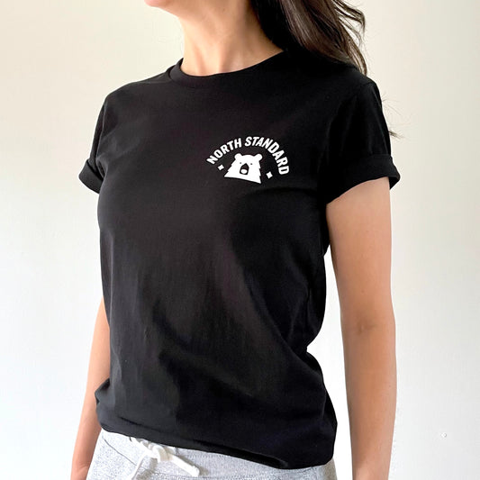 Arc Tee - Black with White