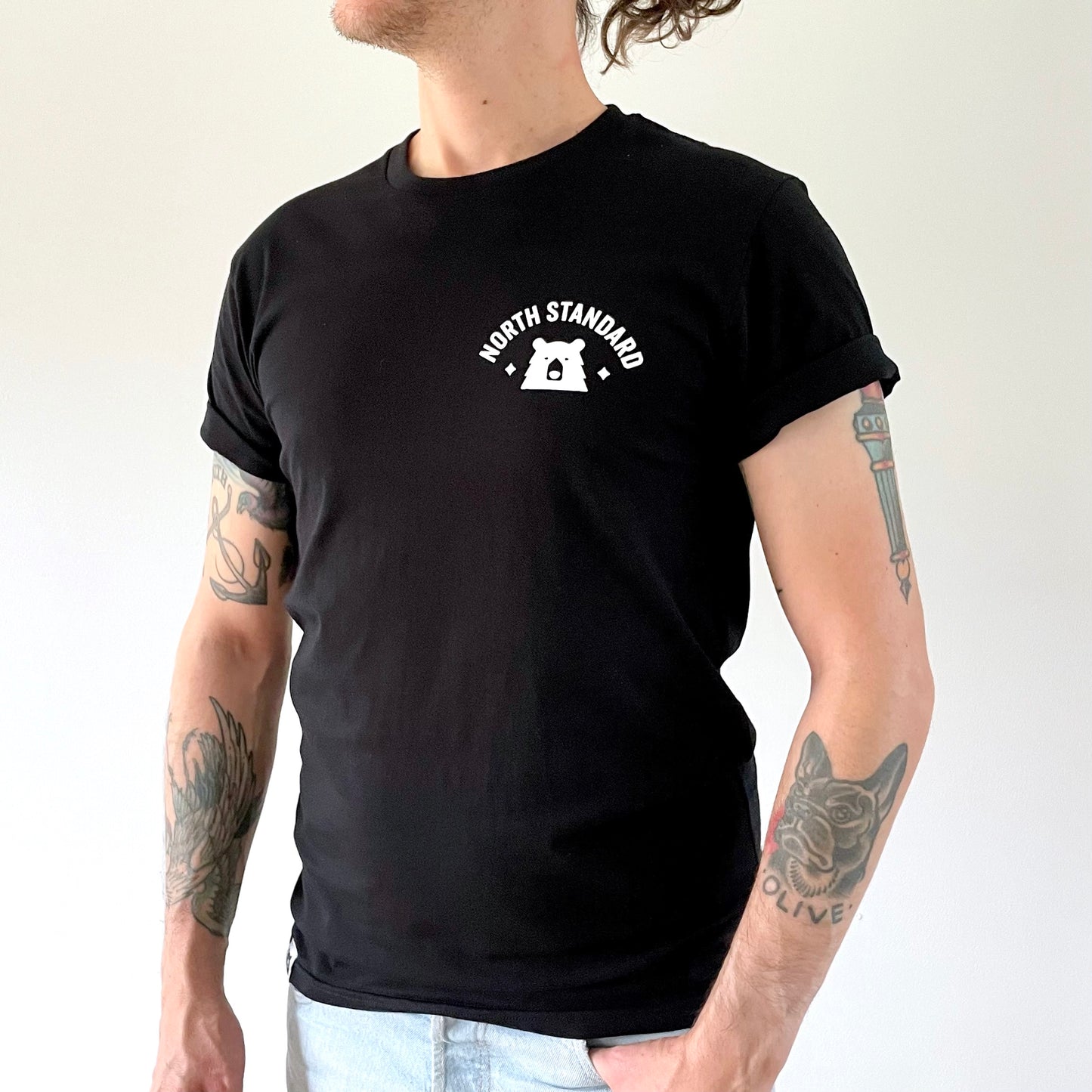 Arc Tee - Black with White