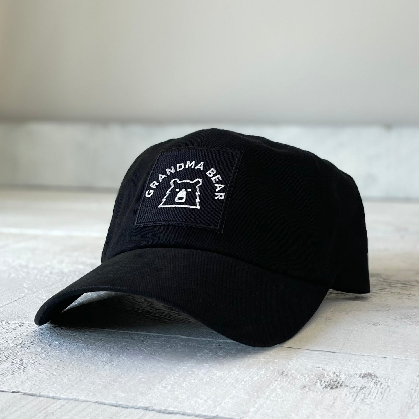 Camp Hat - Black with Grandma Bear