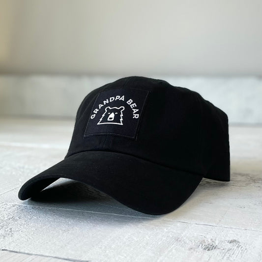 Camp Hat - Black with Grandpa Bear