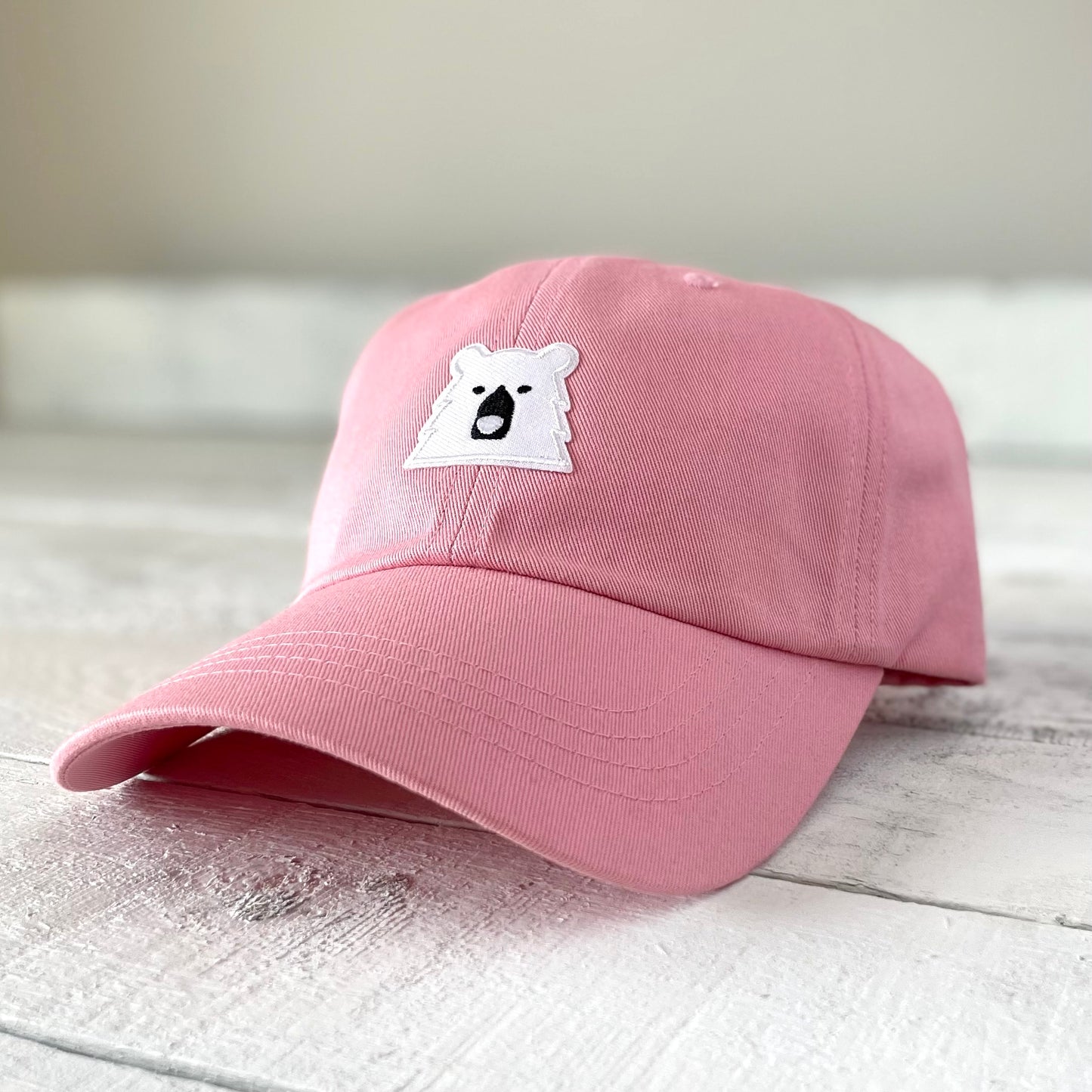 Camp Hat - Pink with Lil White Bear