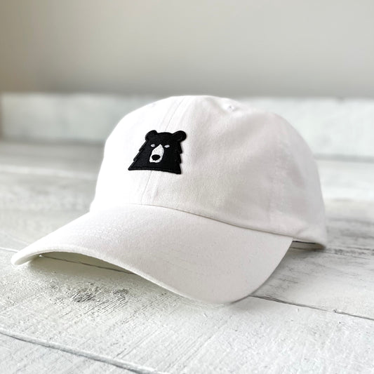 Camp Hat - White with Lil Black Bear