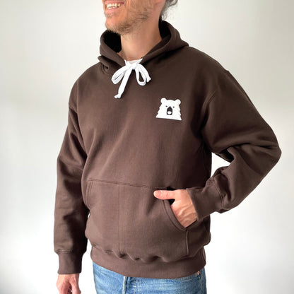 Fuzzy Bear Pop Over Hoodie - Brown