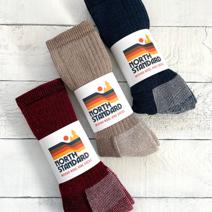 Merino Wool Hike Socks - 3 pairs