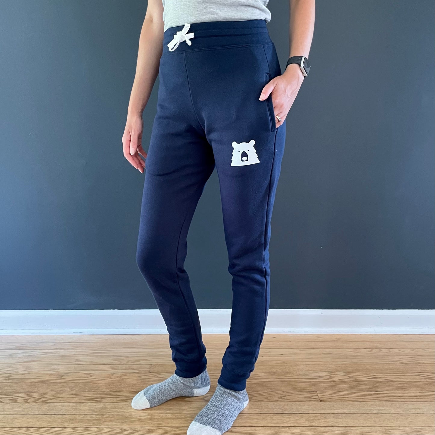 Jogger Fit Sweatpants - Navy with White