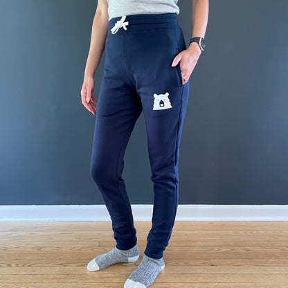 Jogger Fit Sweatpants - Navy with White