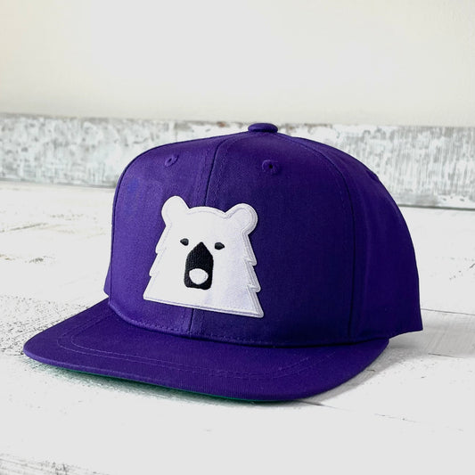 Youth Snapback - Purple with Polar Bear