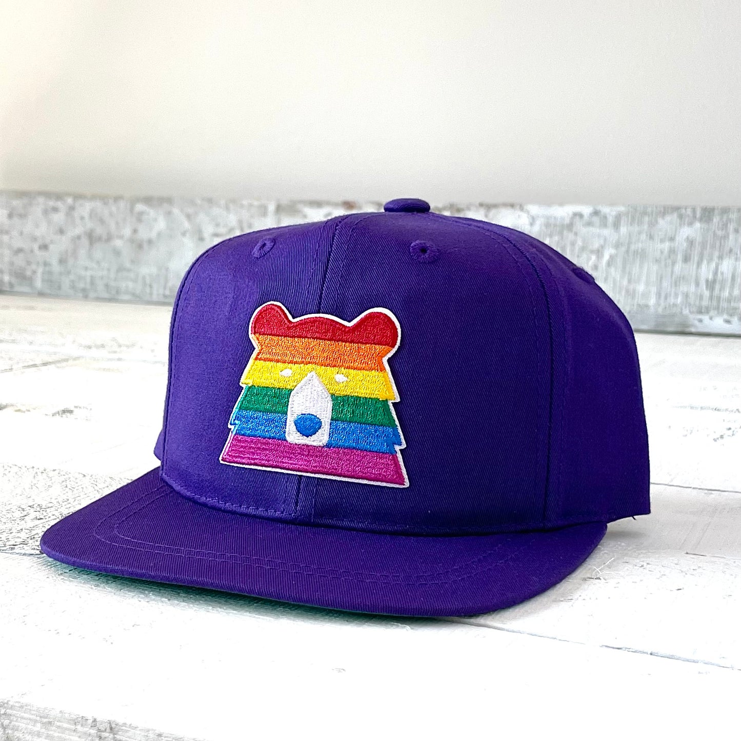 Youth Snapback - Purple with Pride Bear