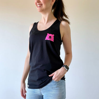 Mascot Tank - Black with Hot Pink