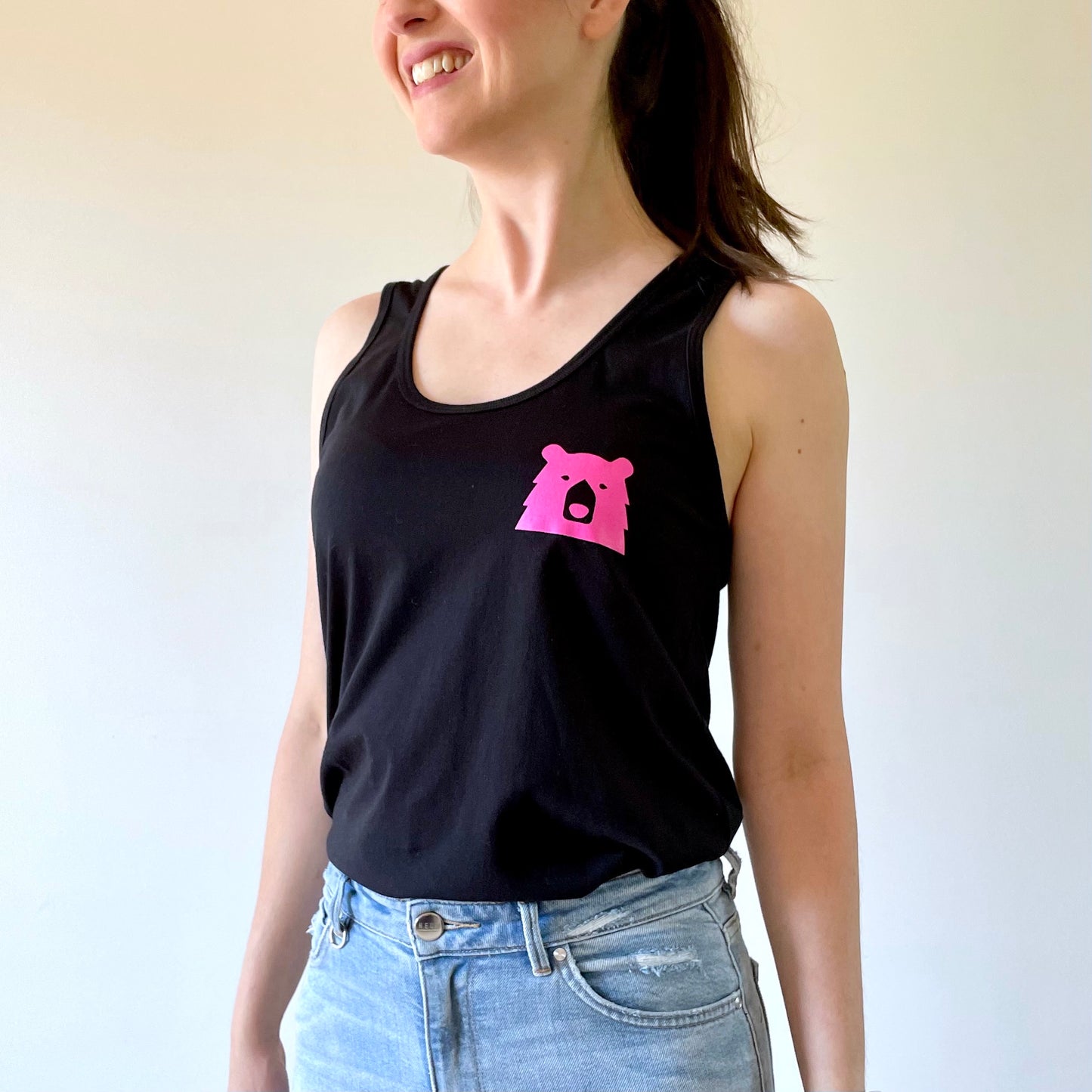 Mascot Tank - Black with Hot Pink