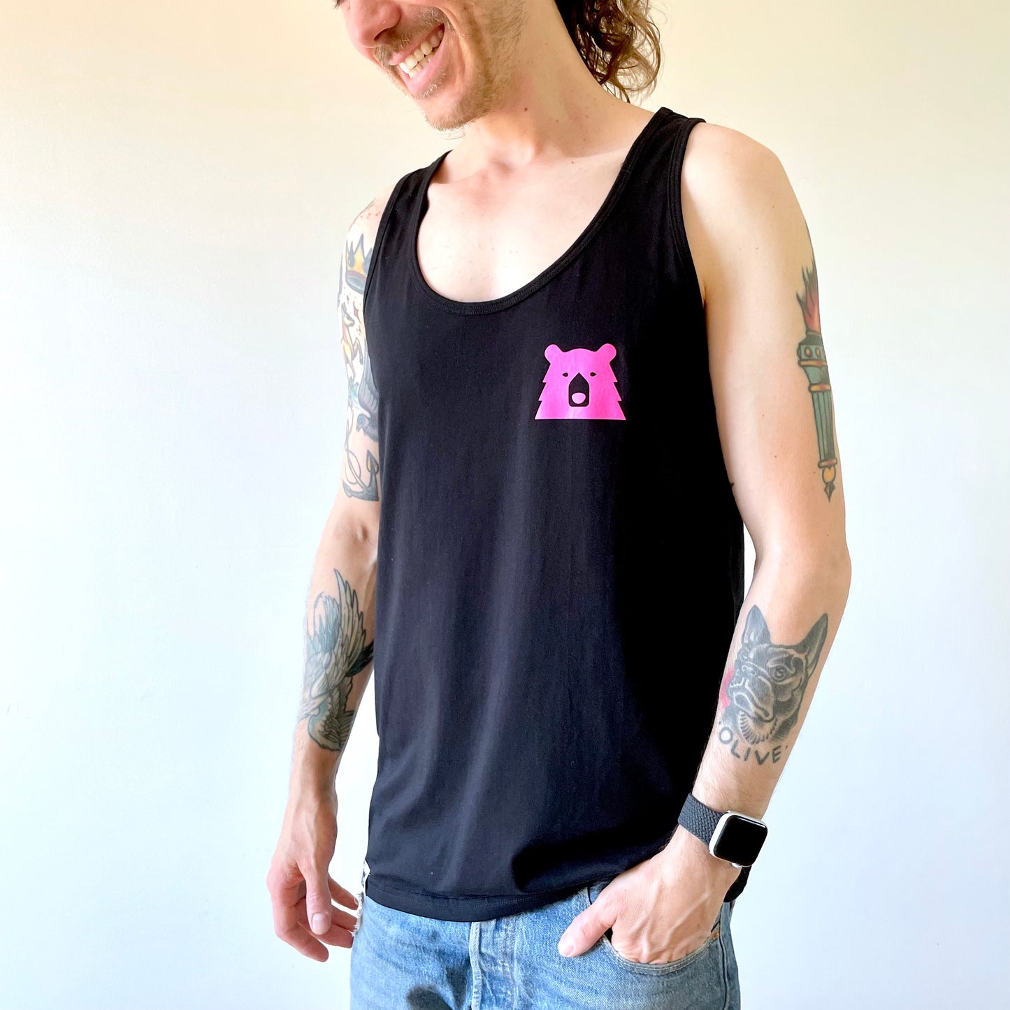 Mascot Tank - Black with Hot Pink