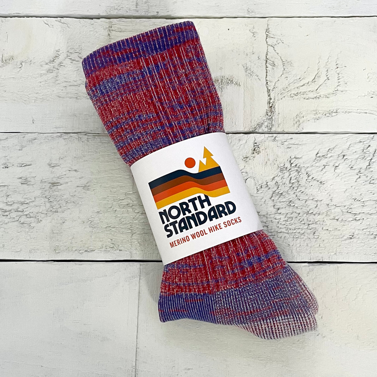 Merino Wool Hike Socks - Red/Royal