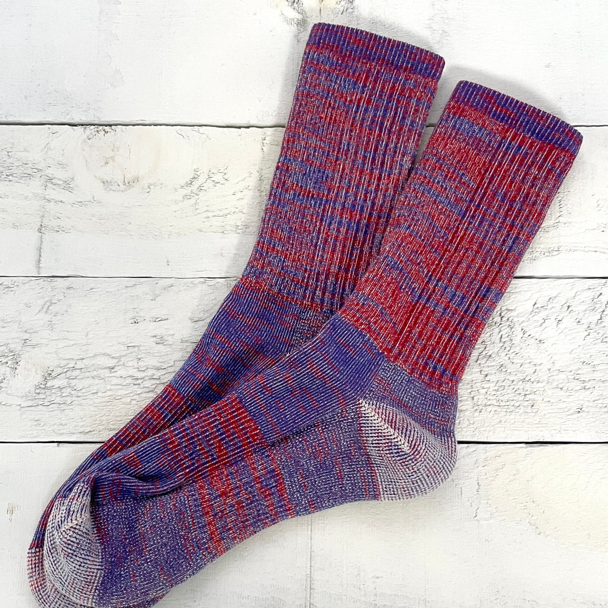 Merino Wool Hike Socks - Red/Royal