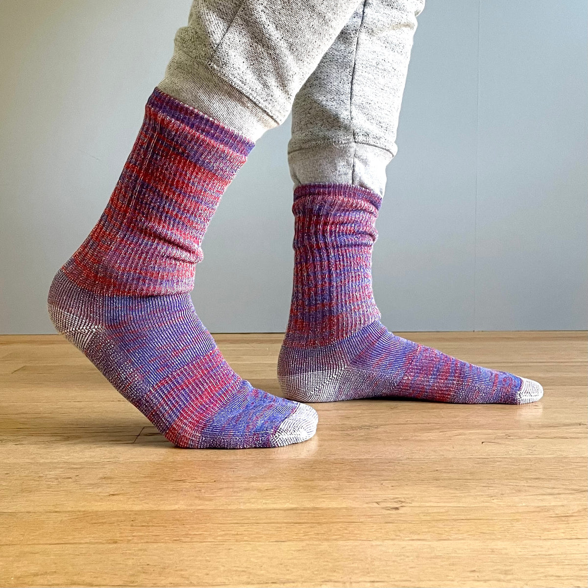 Merino Wool Hike Socks - Red/Royal