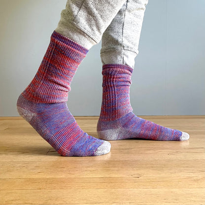 Merino Wool Hike Socks - Red/Royal