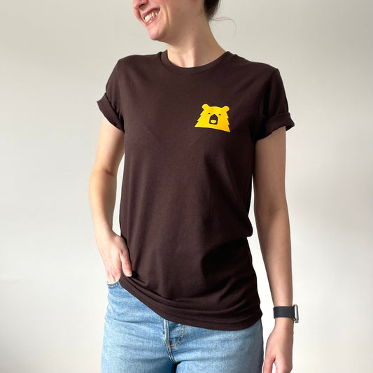 Parks & Rec Tee - Brown with Golden Yellow