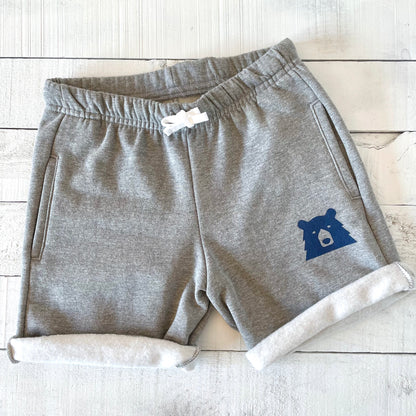 Relaxed Sweat Shorts - Grey Marl with Navy