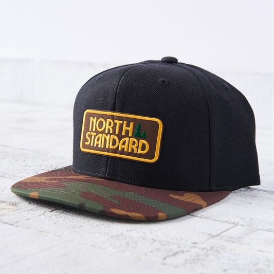 Snapback - Black/Camo with Woodlands