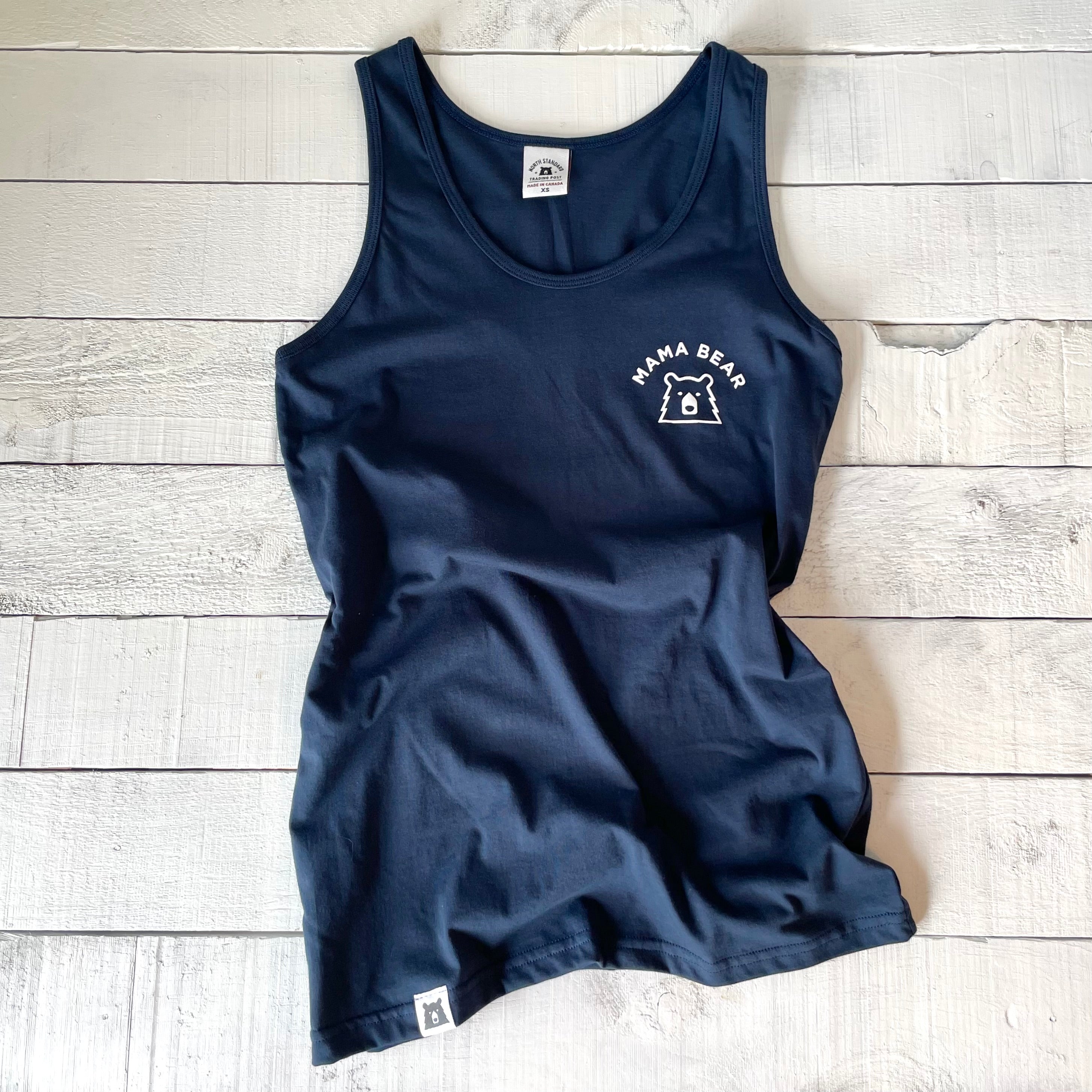 トップス ANDMARY MARY LOGO RIBBON TANK NAVY ANDMARY】Mary logo ribbon tank