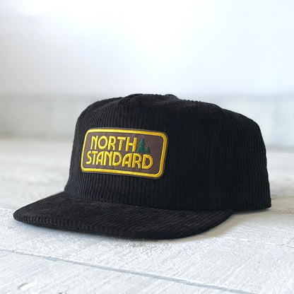 Unstructured Cord Snapback - Black with Woodlands
