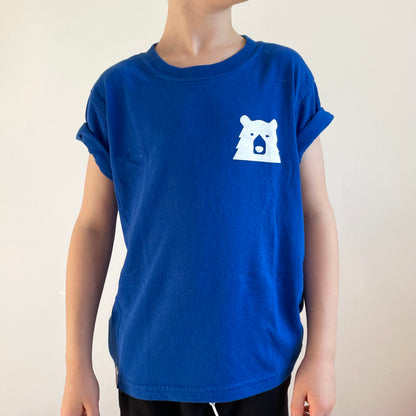 Kids Parks & Rec Tee - Royal with White