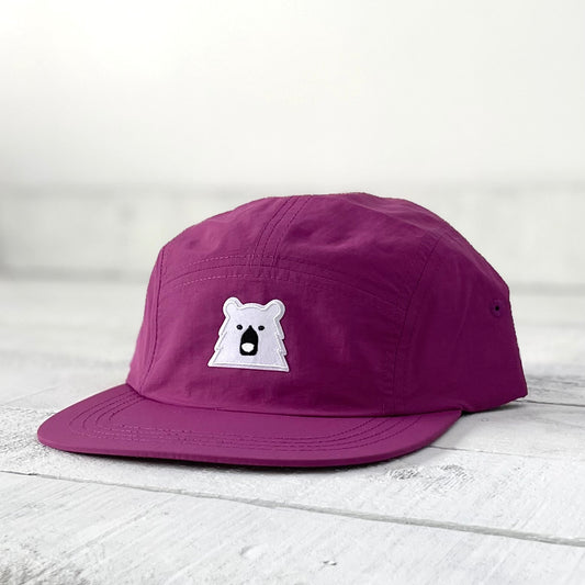 Surf Hat - Deep Lilac with Lil White Bear