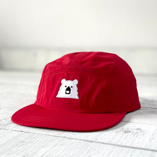 Surf Hat - Red with Lil White Bear
